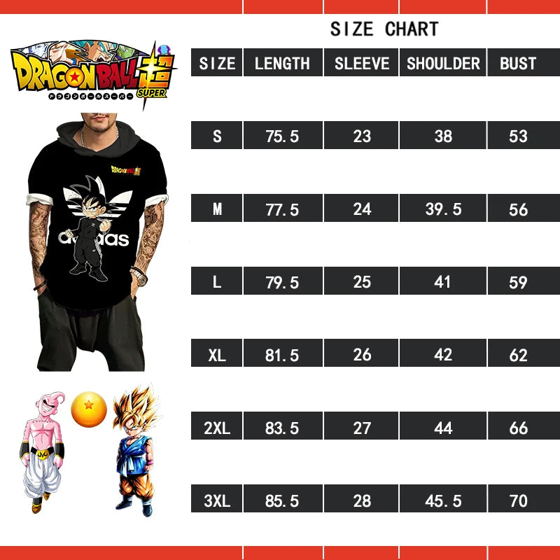 Dragon Ball Z Short Sleeve Hooded T Shirt for Men