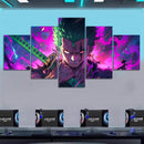 One Piece Roronoa Zoro Canvas Wall Art - 3 or 5 Panels