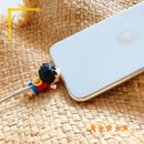 One Piece charm cable protector featuring Luffy, Roronoa, Chopper