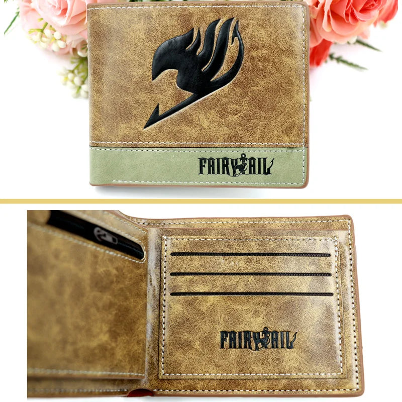 Fairy Tail Men's Folding Wallet Card Holder PU Leather Short Purse