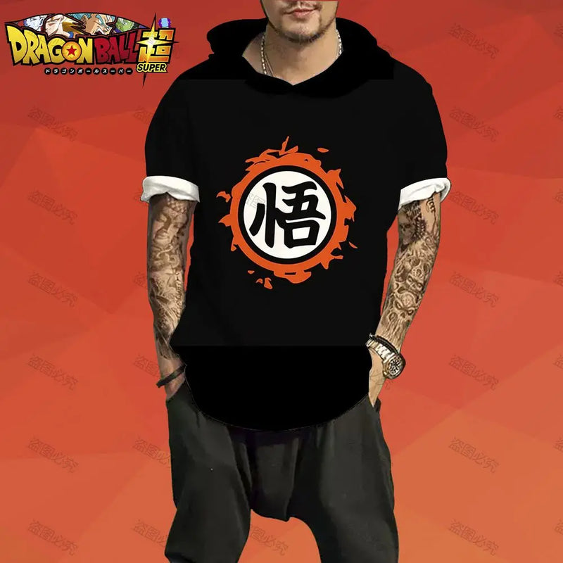 Dragon Ball Z Short Sleeve Hooded T Shirt for Men