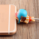One Piece charm cable protector featuring Luffy, Roronoa, Chopper