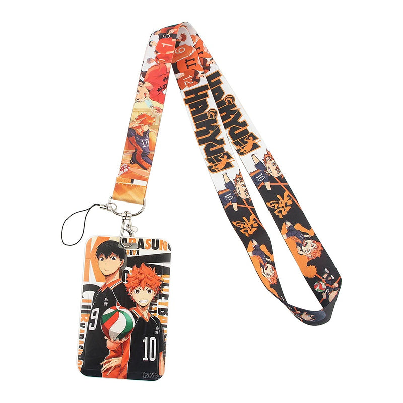 Hinata & Kageyama Haikyu!! Lanyard with Badge Holder & Charm Strap