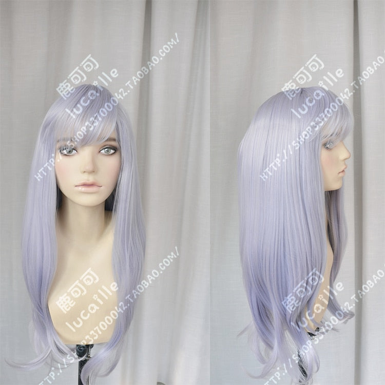 Noell Silva Black Clover Cosplay Wig + Wig Cap - Long Gray Purple Color - Heat Resistant Synthetic Hair Wig