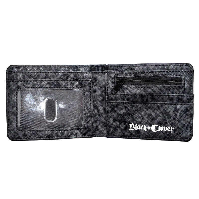 Asta Black Clover Wallet Bi-Fold with Coin Purse