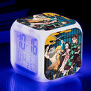 Demon Slayer Digital Alarm Clock with 7 Colors Glowing Led