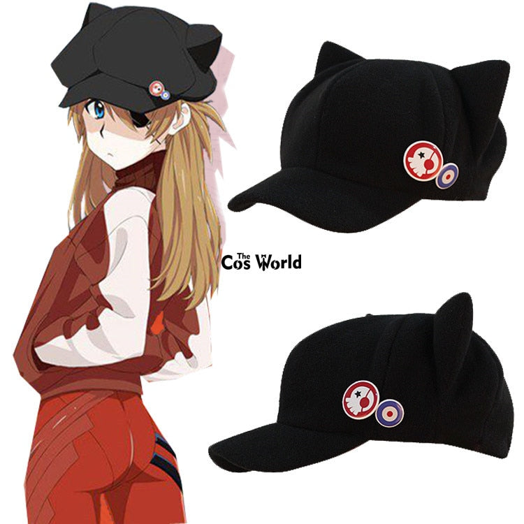 Asuka Langley Soryu Evangelion 3.0 Cat Ear Hat Cosplay Accessories