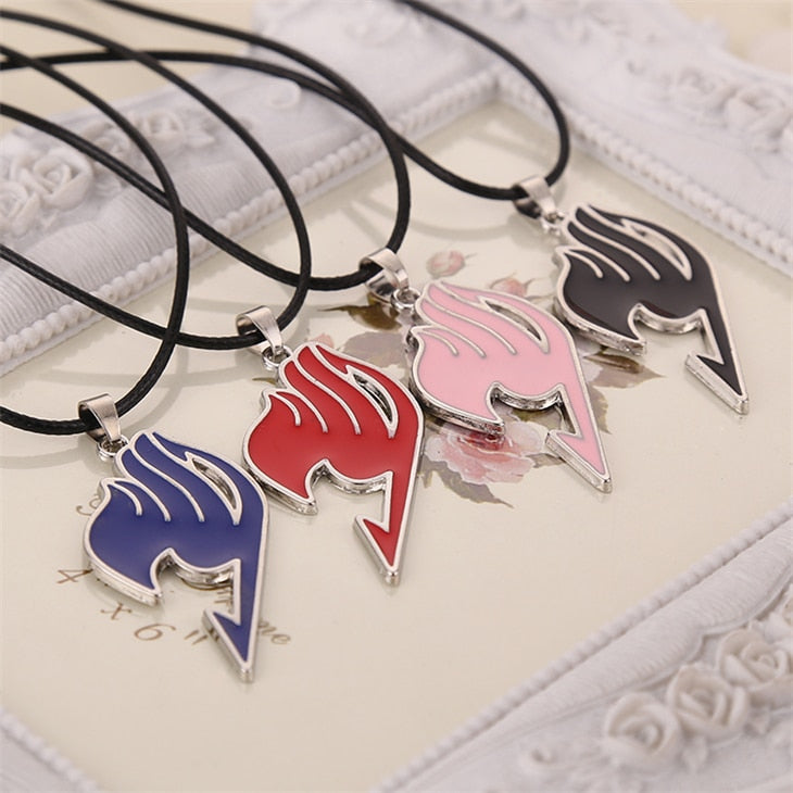 Fairy Tail Logo Pendant with Leather Rope Necklace