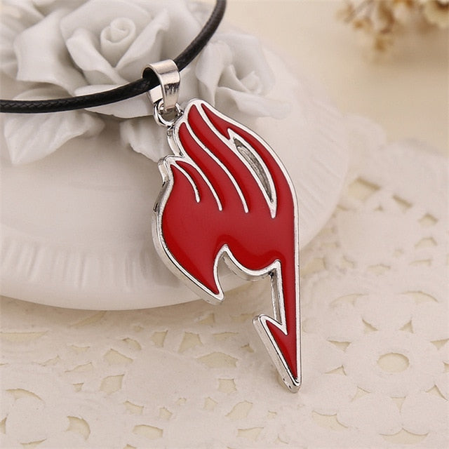 Fairy Tail Logo Pendant with Leather Rope Necklace