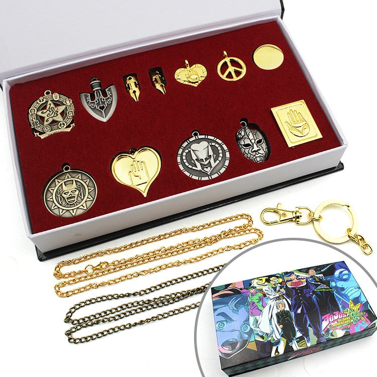 JoJo's Bizarre Adventure Necklace Keychain and Pendant Set with Collectors Box