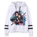 Demon Slayer Hooded Sweatshirt w/ Striped Sleeves - 20 Different Styles