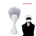 Gojo Satoru Cosplay Wigs Anime Jujutsu Kaisen Gojo Short Heat Resistant Synthetic Hair with Wig Cap Party Wig Without Eye Patch