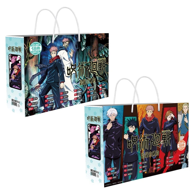 New Anime Jujutsu Kaisen Lucky Gift Bag Collection Toy With Postcard Poster Badge Stickers Bookmark Sleeves Gift