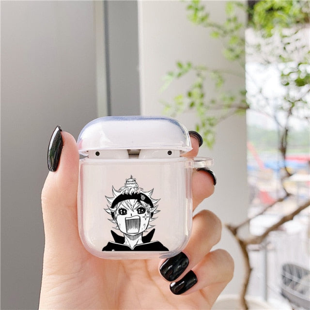 Black Clover Anime Silicone Cover for Apple AirPods or AirPods Pro Earphone Case