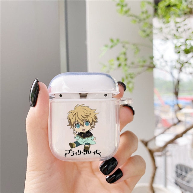 Black Clover Anime Silicone Cover for Apple AirPods or AirPods Pro Earphone Case